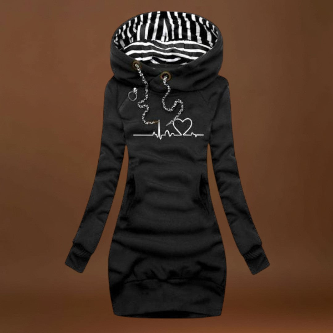 Flaviána - Elegáns Kapucnis Pulóver