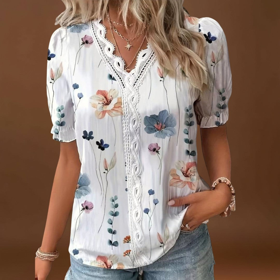 Letti - Elegáns blúz hegyes dekoltázzsal