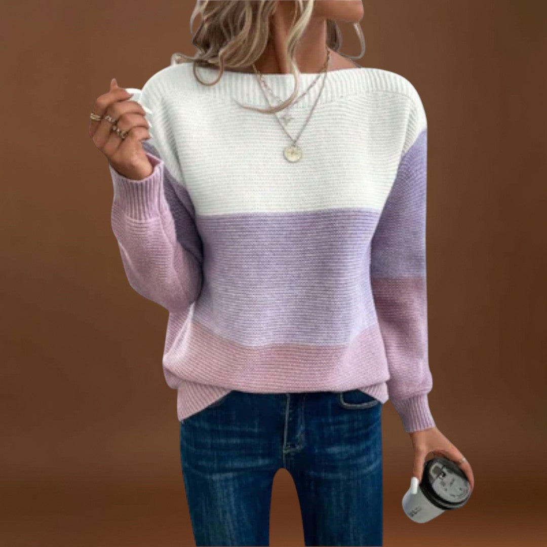 Balbina - Elegáns háromszínű pulóver