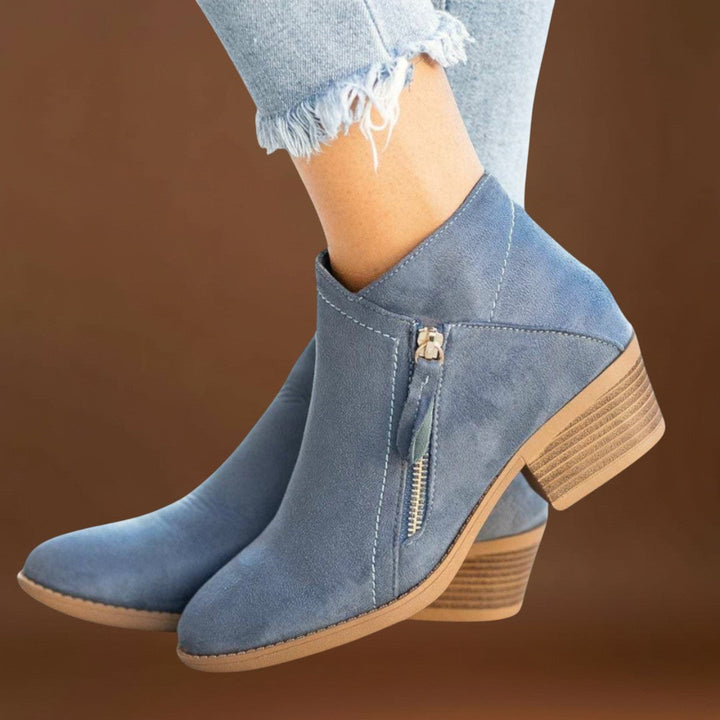 Frója - Széles sarkú velúr csizma