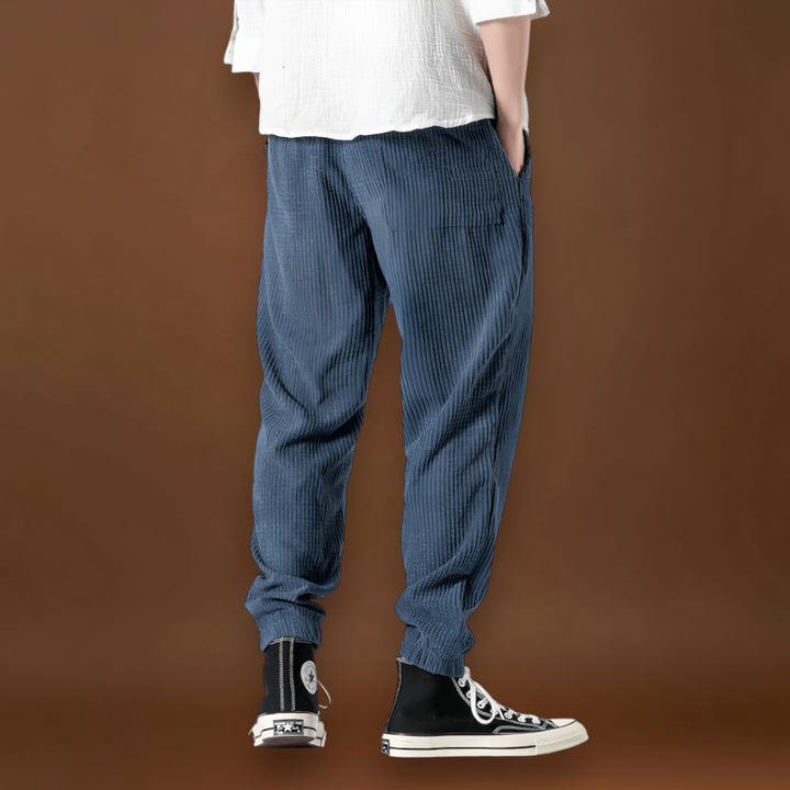 Filkor - Csíkos bársonynadrág Kék