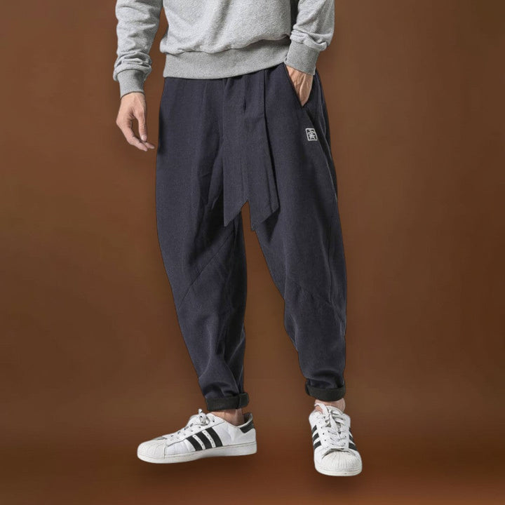 Etán - Vastag téli harem nadrág Fekete