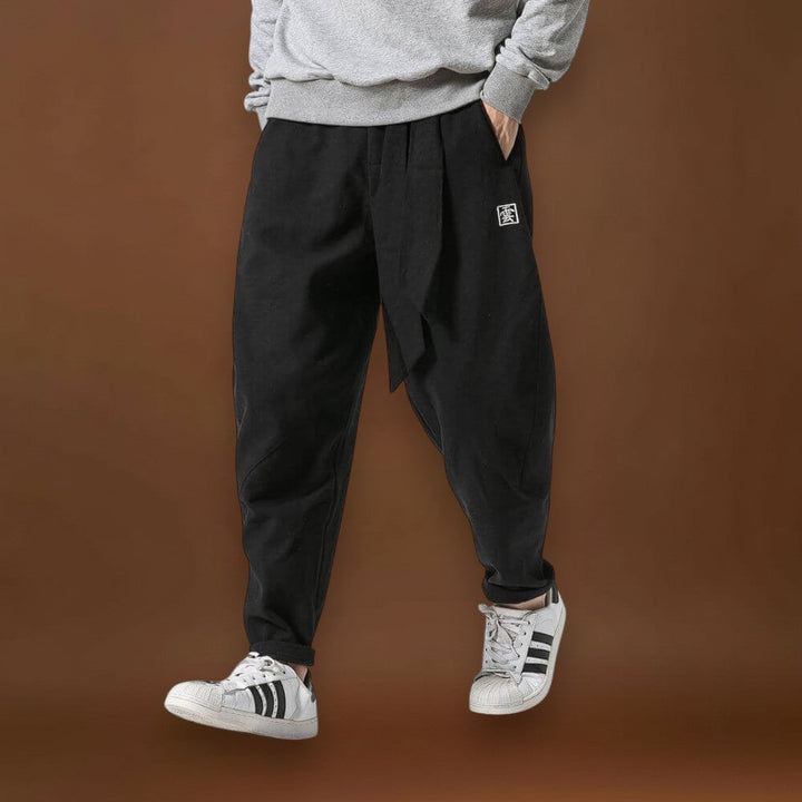 Etán - Vastag téli harem nadrág Fekete