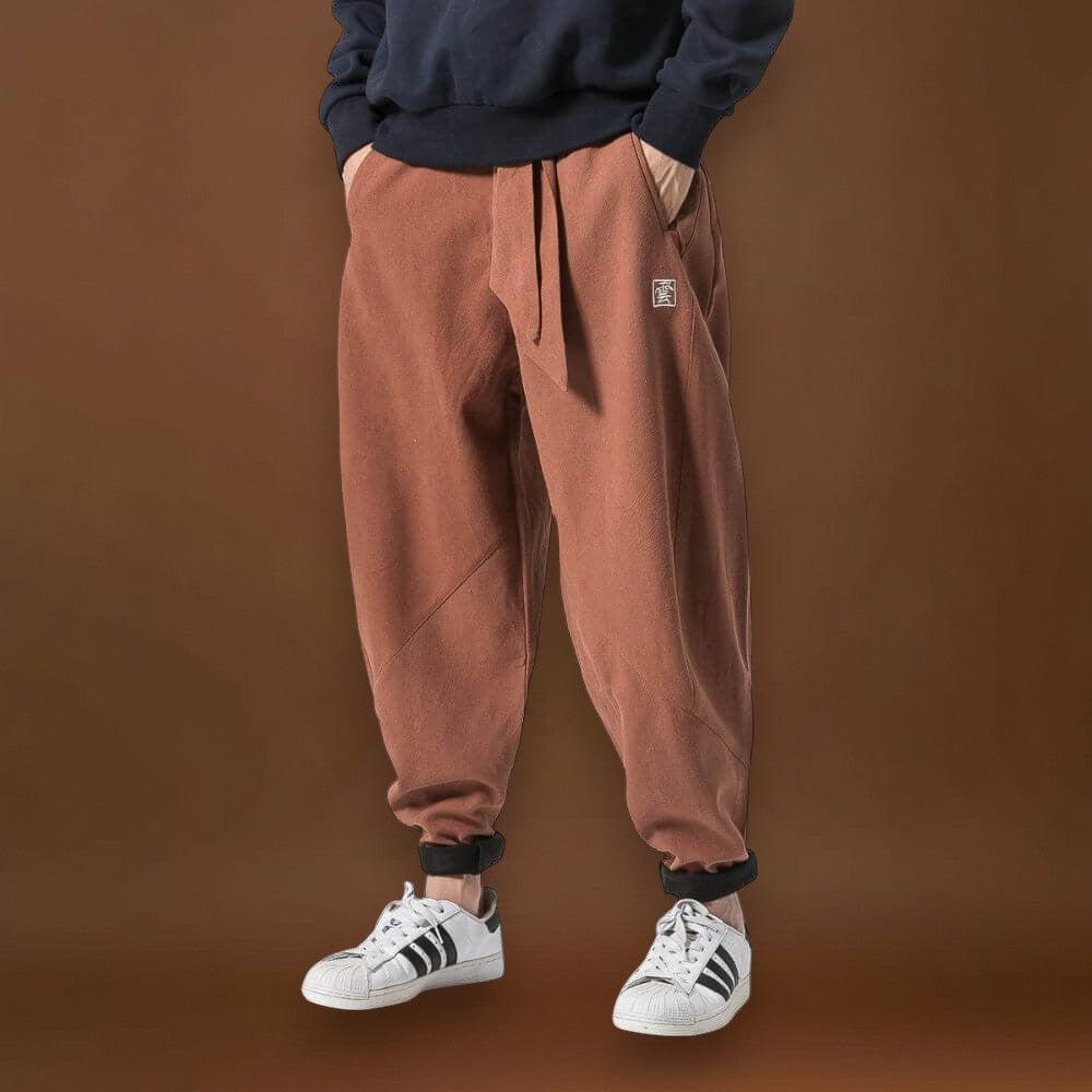 Etán - Vastag téli harem nadrág Fekete