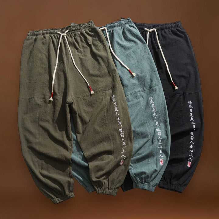 Dárkó - Kényelmes japán nadrág Zöld