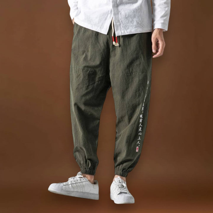 Dárkó - Kényelmes japán nadrág Zöld