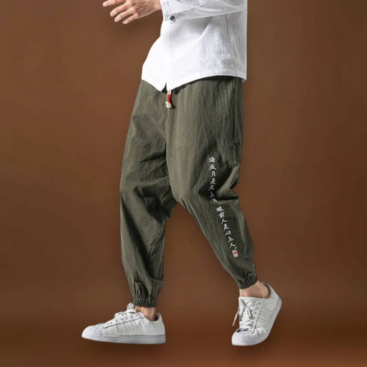 Dárkó - Kényelmes japán nadrág Zöld