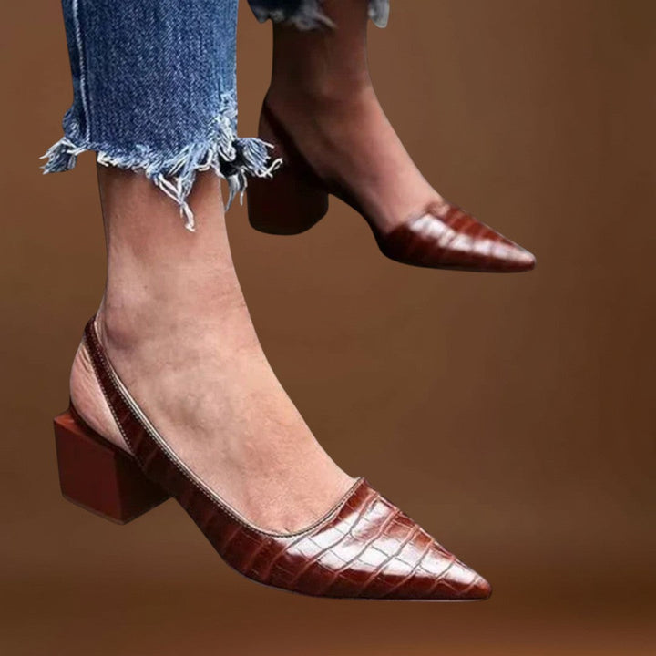 Évike – Krokodil bőr magassarkú cipő