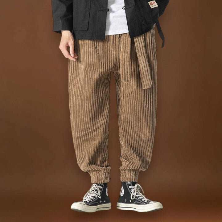 Gergel - Kamel színű kordbársony nadrág