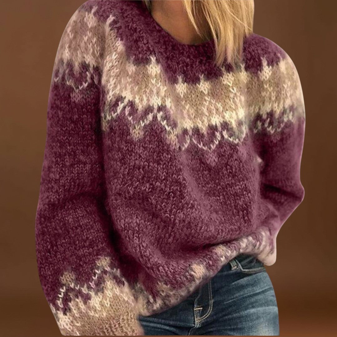Auróra - Kötött pamut pulóver, ami kényelmes