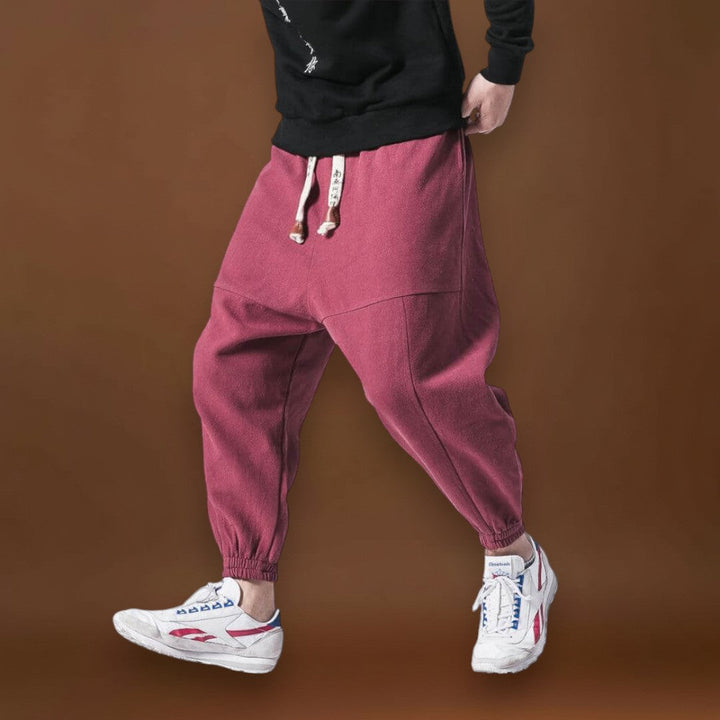 Halászfi - Kényelmes pamut harem nadrág Fekete