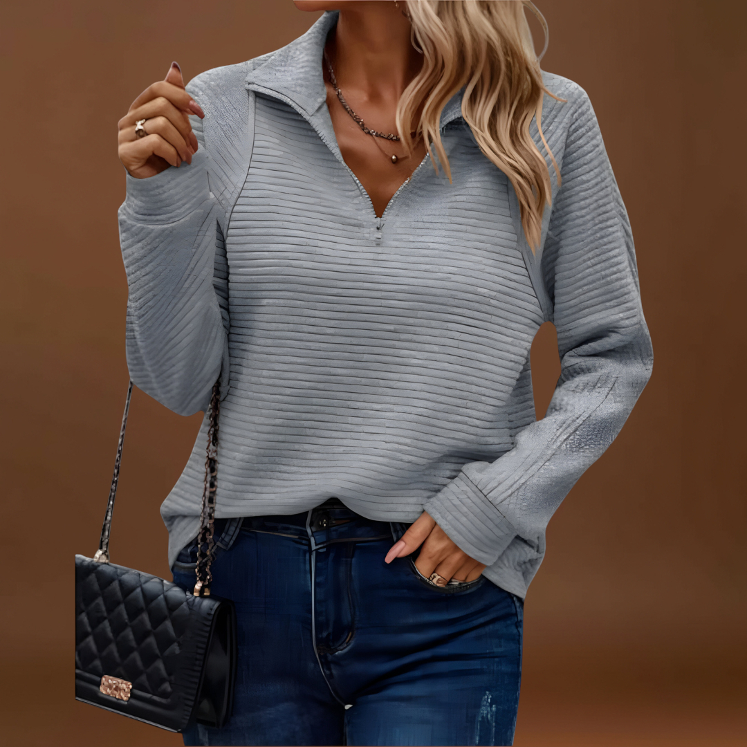 Bambi - Elegáns pulóver félig zippel