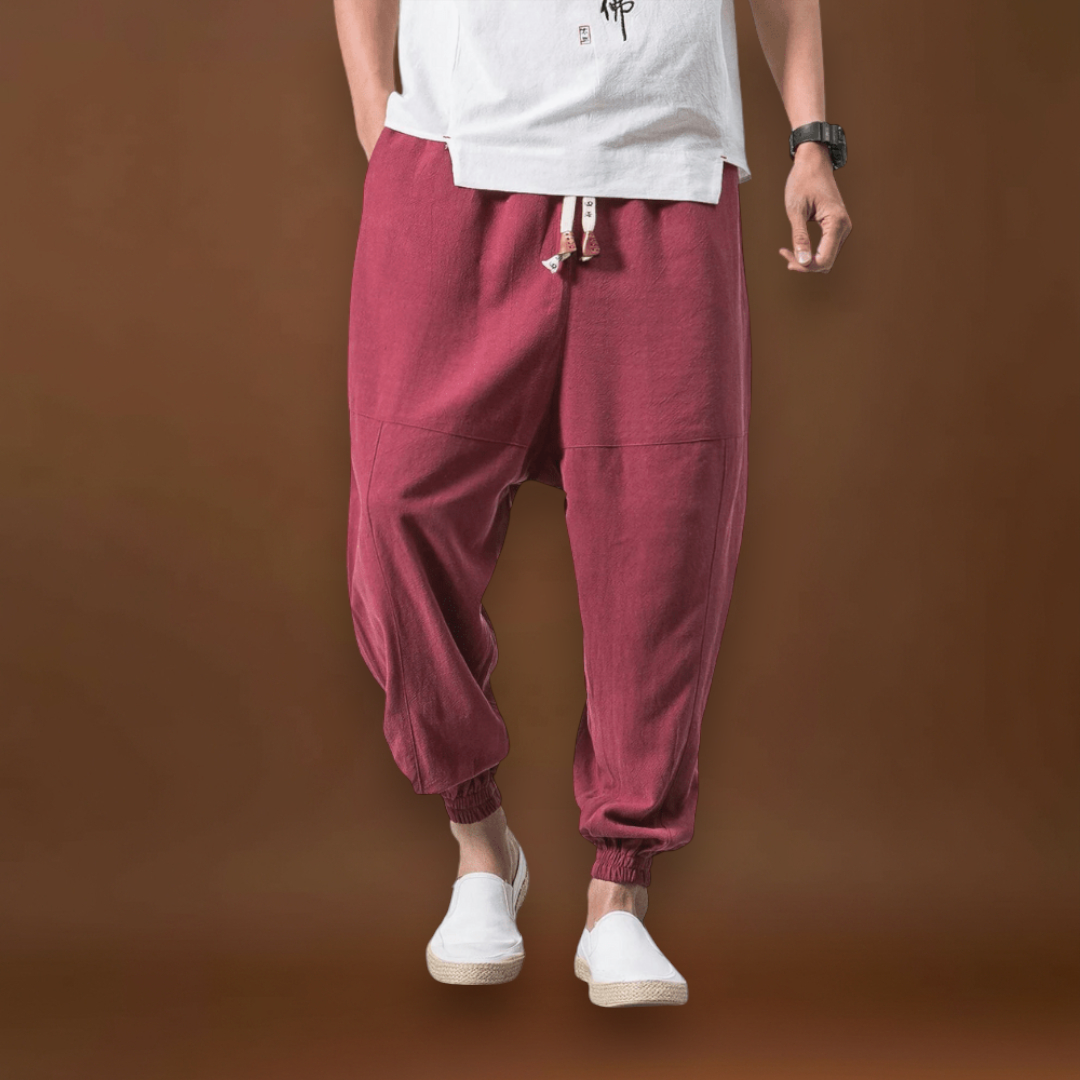 Halászfi - Kényelmes pamut harem nadrág Fekete