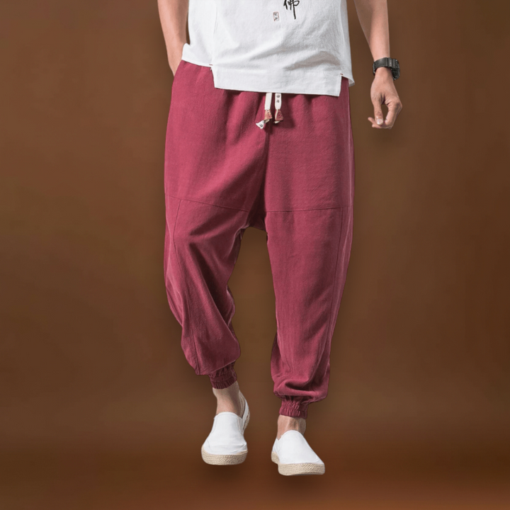 Gyurit - Kényelmes pamut harem nadrág Piros