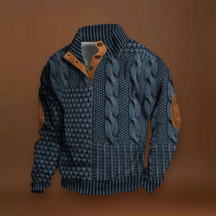 István - Stílusos Pulóver Fonott Mintával