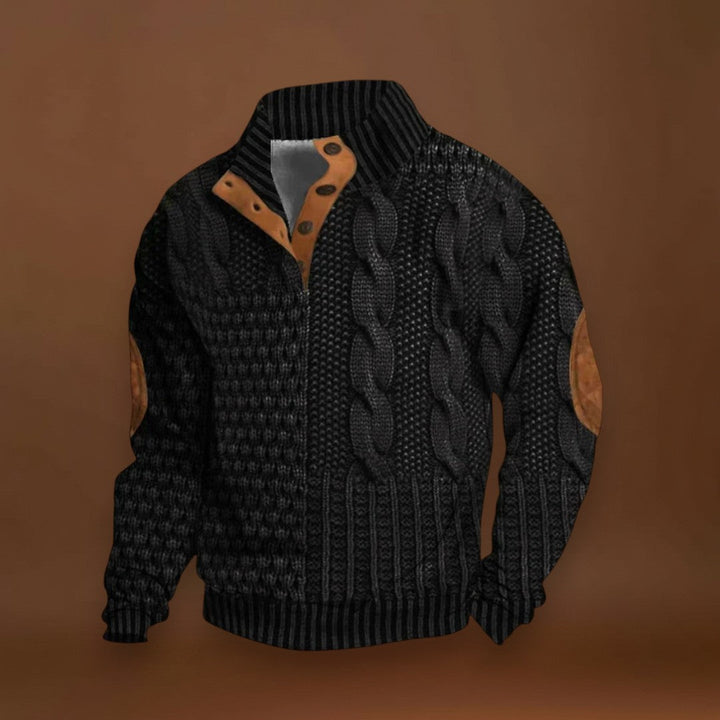 István - Stílusos Pulóver Fonott Mintával