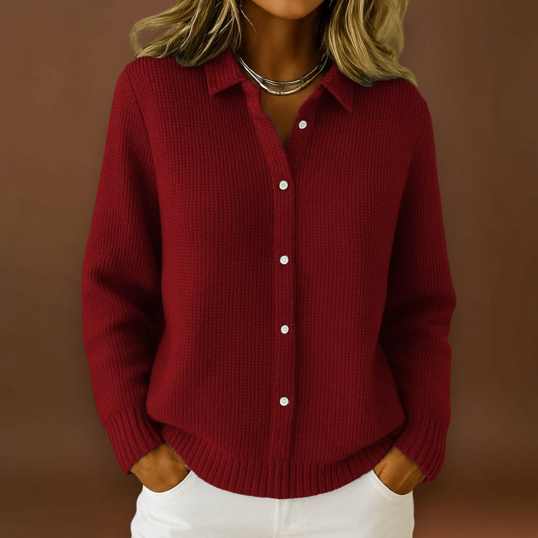 Zsófia | Elegáns női kötött blúz gombokkal – Puha, Stílusos és Sokoldalú