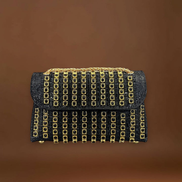 Bertina - Elegáns válltáska lánccal és színes gyémántokkal