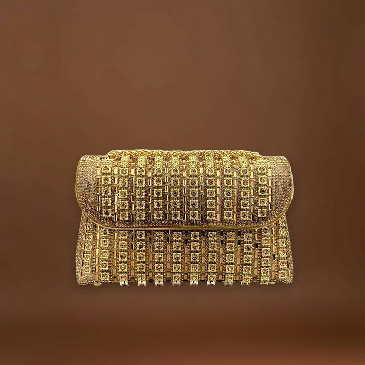 Bertina - Elegáns válltáska lánccal és színes gyémántokkal