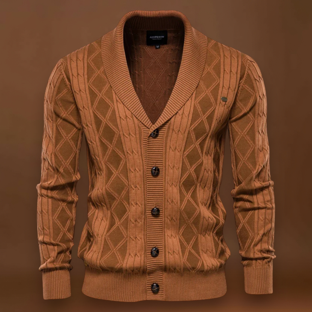 Mihály - Kárómintás kardigán Argyle Mistura Suave Kényelmes