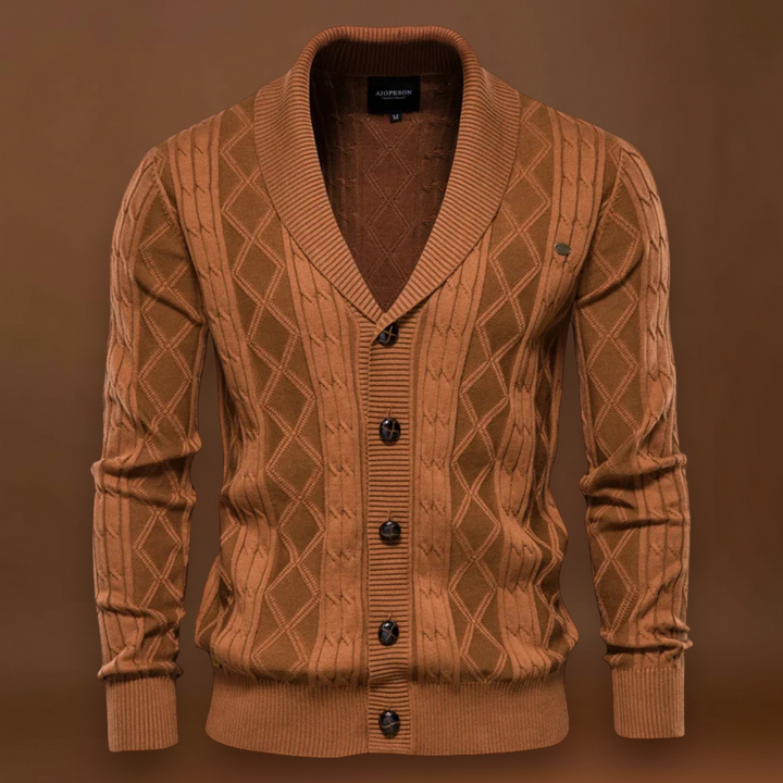 Mihály - Kárómintás kardigán Argyle Mistura Suave Kényelmes