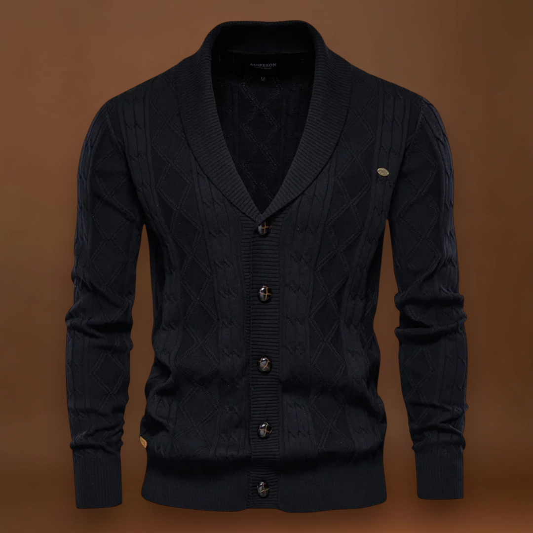 Mihály - Kárómintás kardigán Argyle Mistura Suave Kényelmes