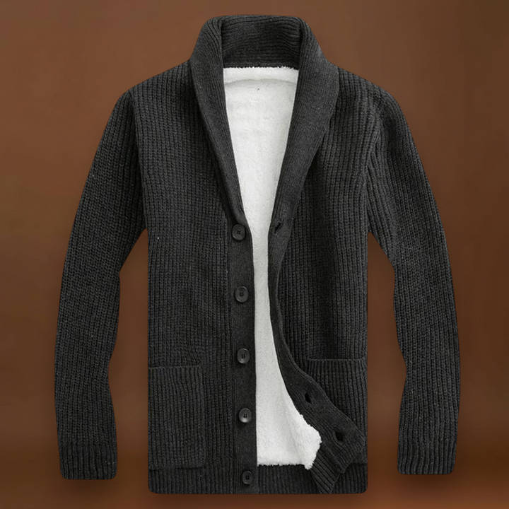 Etele - Kényelmes Fleece Cardigan Sálgallérral