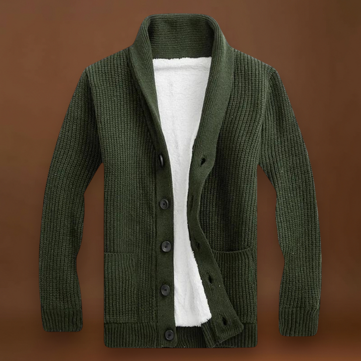 Etele - Kényelmes Fleece Cardigan Sálgallérral