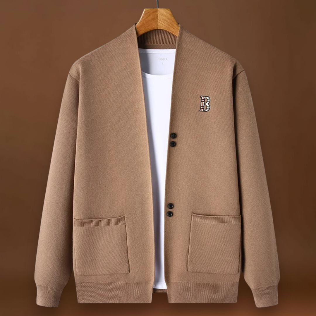 József - Rugalmas Illeszkedésű Bordás Kötött Kardigán