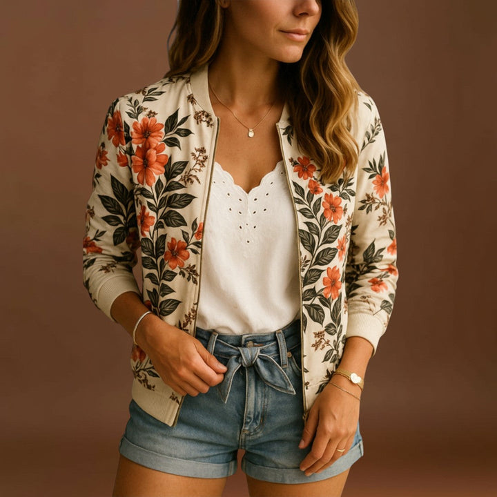 Marcellina - Elegáns bomber dzseki virágmintával