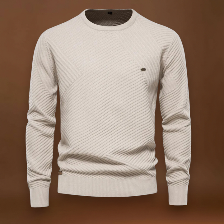 Lőrinc -  Sportos Bordás Kerek Nyakú Pulóver