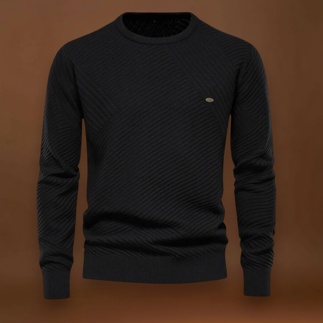 Lőrinc -  Sportos Bordás Kerek Nyakú Pulóver