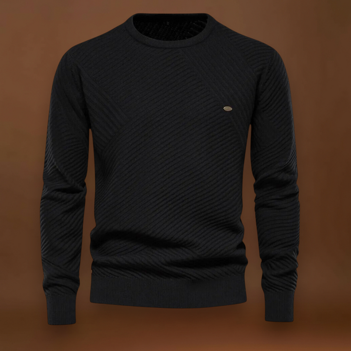 Lőrinc -  Sportos Bordás Kerek Nyakú Pulóver