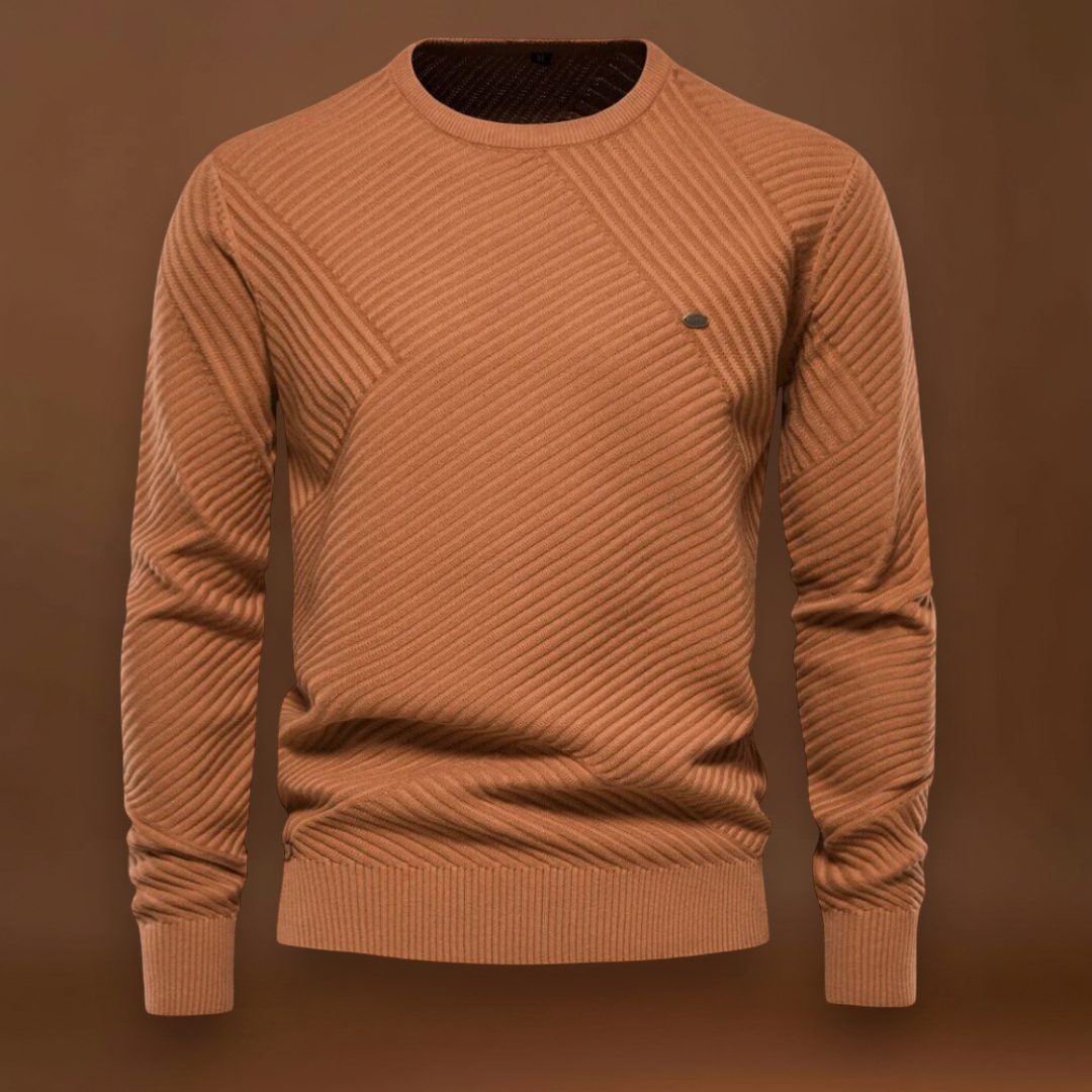 Lőrinc -  Sportos Bordás Kerek Nyakú Pulóver