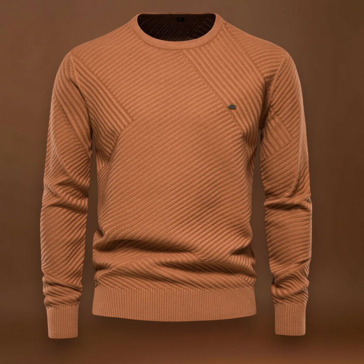 Lőrinc -  Sportos Bordás Kerek Nyakú Pulóver