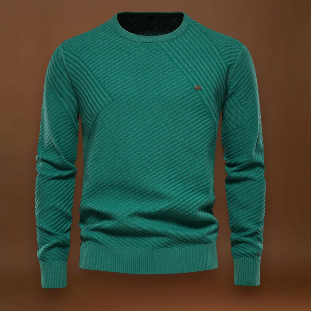 Lőrinc -  Sportos Bordás Kerek Nyakú Pulóver