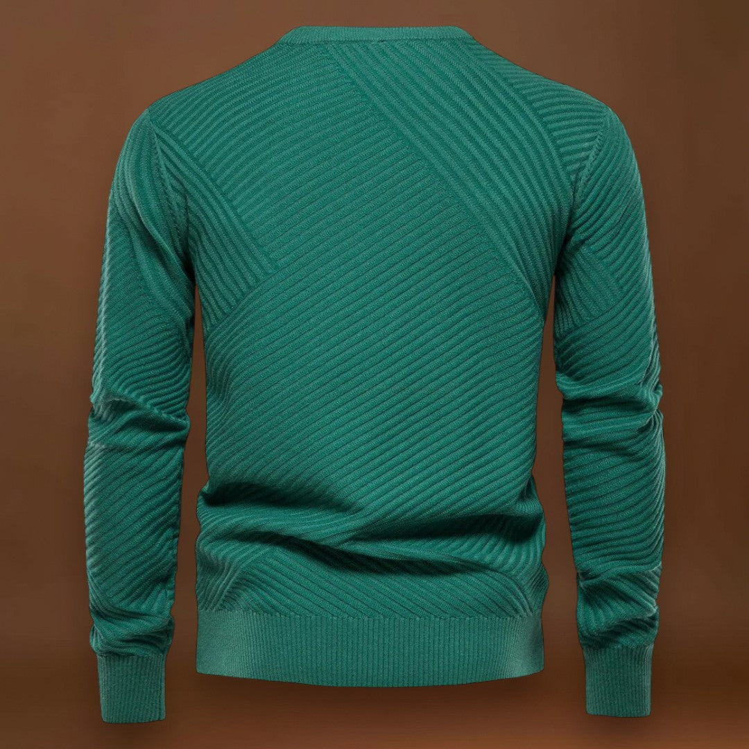 Lőrinc -  Sportos Bordás Kerek Nyakú Pulóver