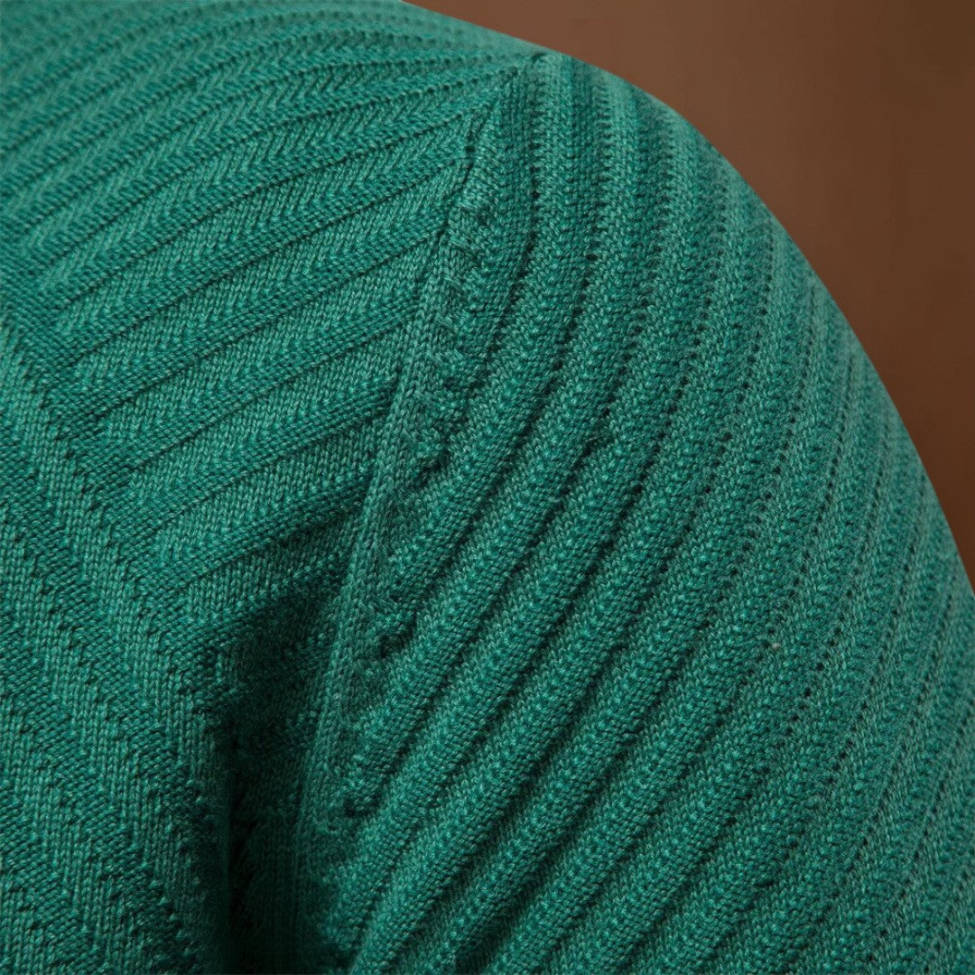 Lőrinc -  Sportos Bordás Kerek Nyakú Pulóver