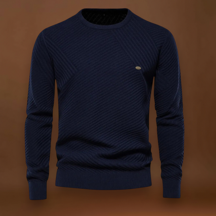 Lőrinc -  Sportos Bordás Kerek Nyakú Pulóver