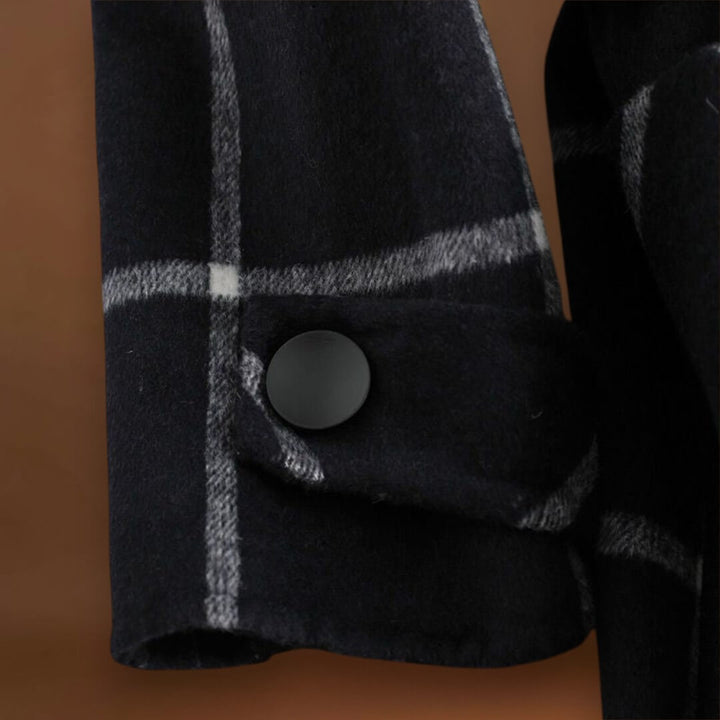 Valeria | Elegáns Kockás Gyapjú Kabát