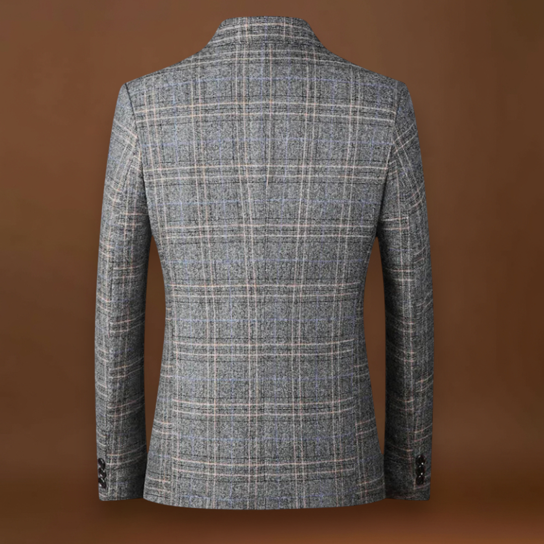 Szekeres – Puha kevert tweed kockás mintával és strukturált szabással