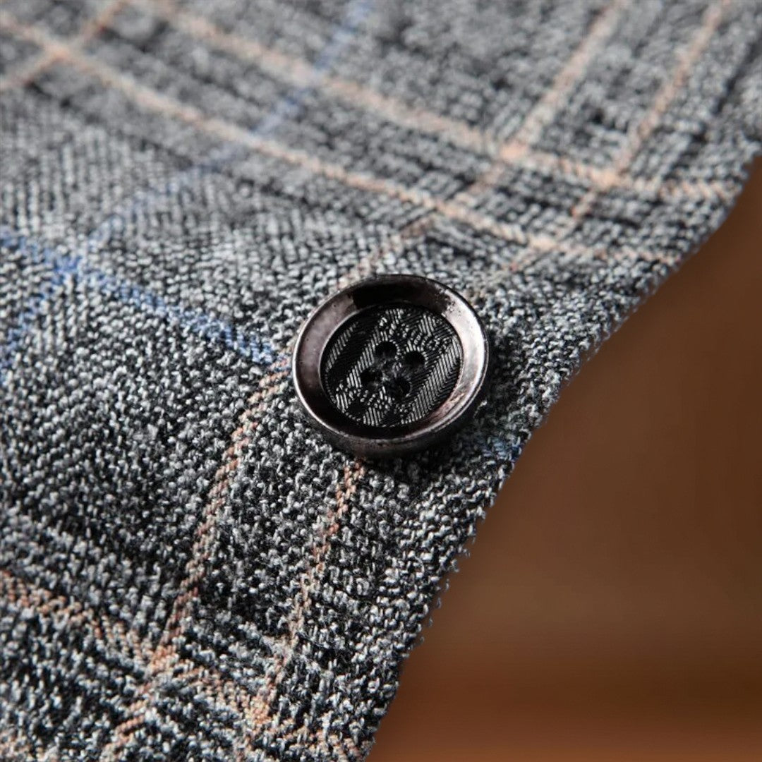 Szekeres – Puha kevert tweed kockás mintával és strukturált szabással