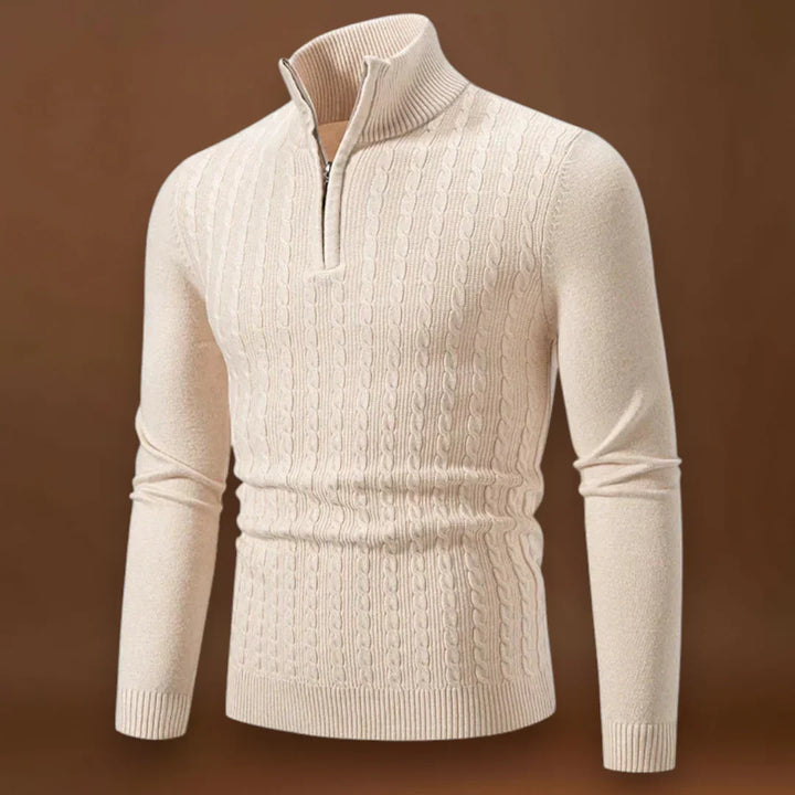 Kunó - Texturált Vegyes Kötött Pulóver