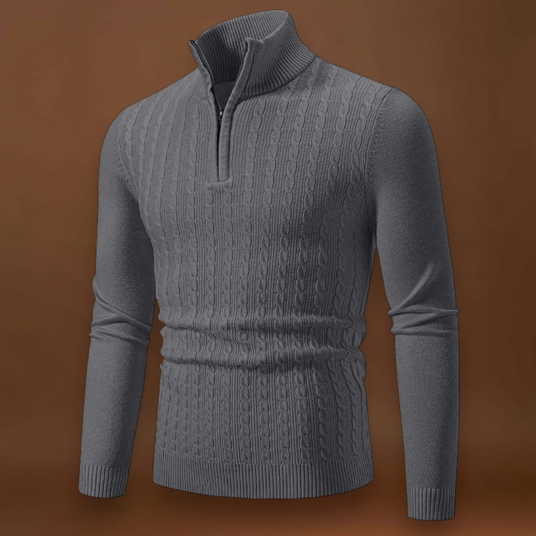 Kunó - Texturált Vegyes Kötött Pulóver