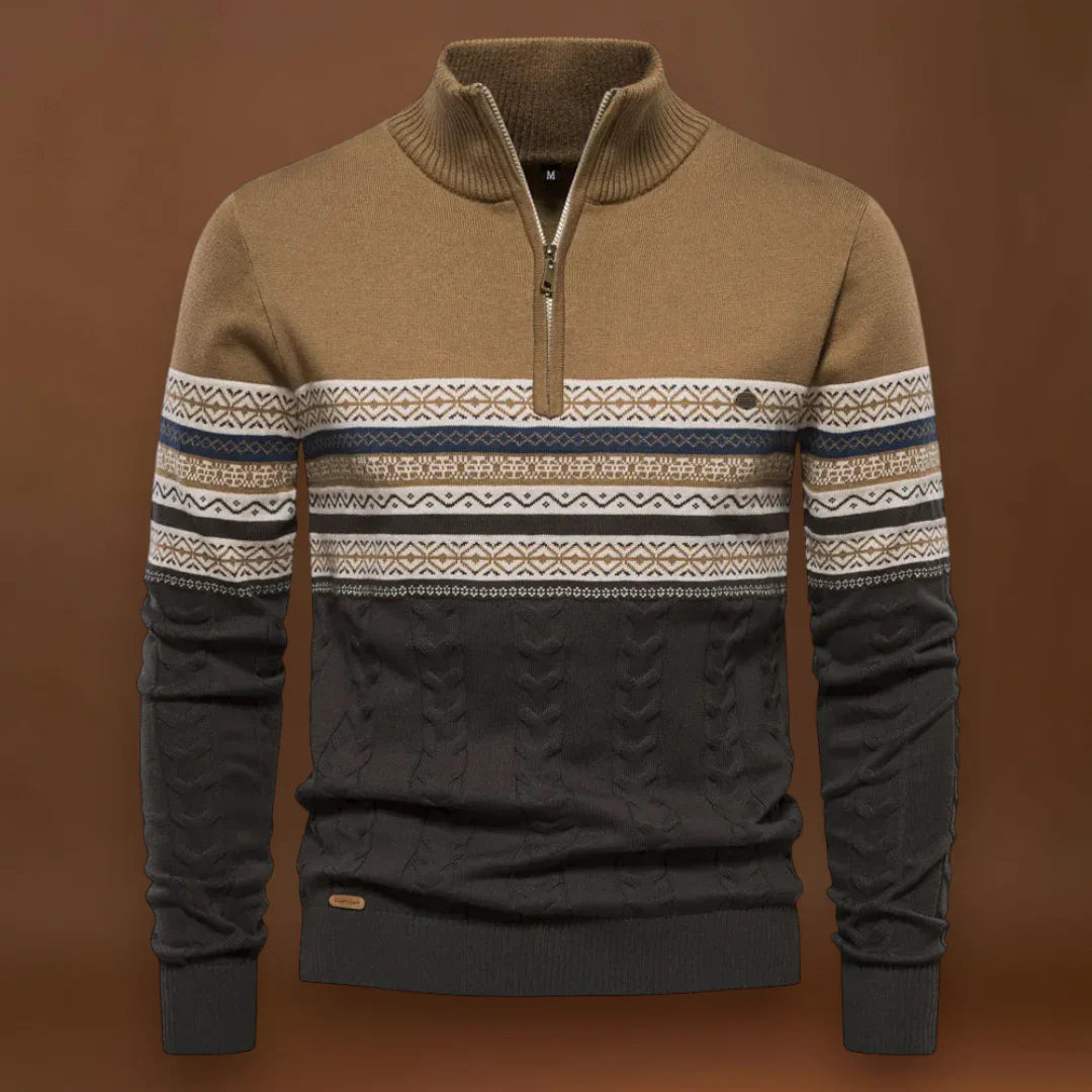 Álmos - Különleges Vegyes Fonatú Pulóver