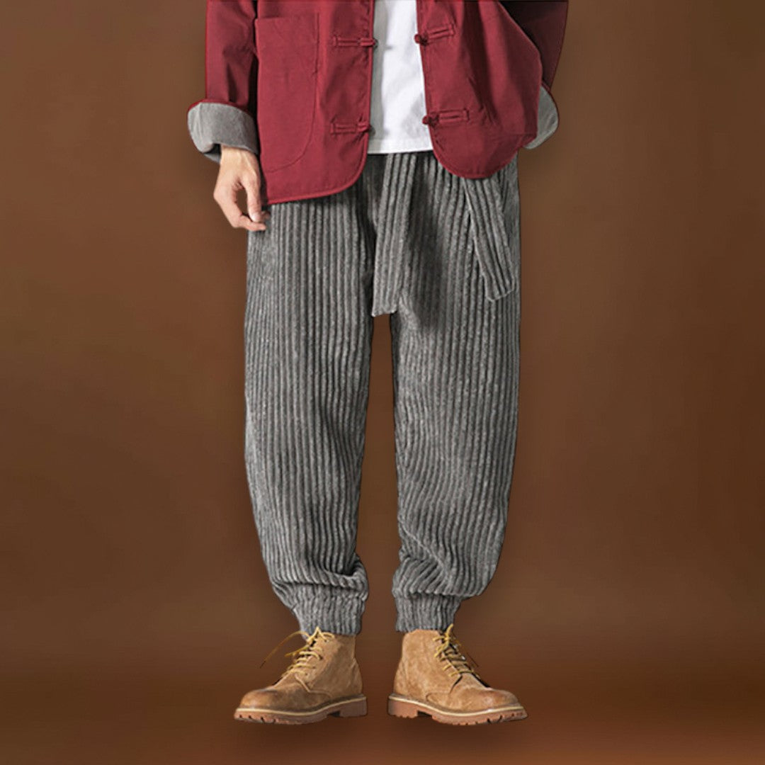 Gergel - Kamel színű kordbársony nadrág