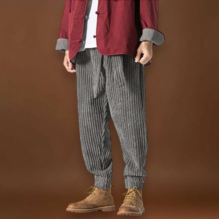 Gergel - Kamel színű kordbársony nadrág