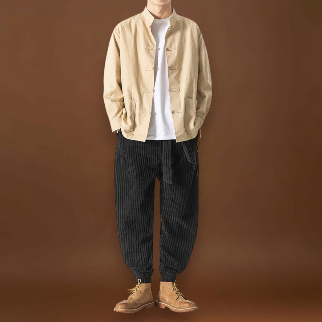 Gergel - Kamel színű kordbársony nadrág