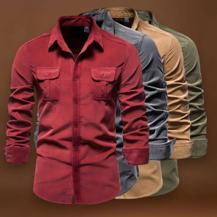 Damás - Poliészter keverék, klasszikus gallérral és légies, puha tapintással