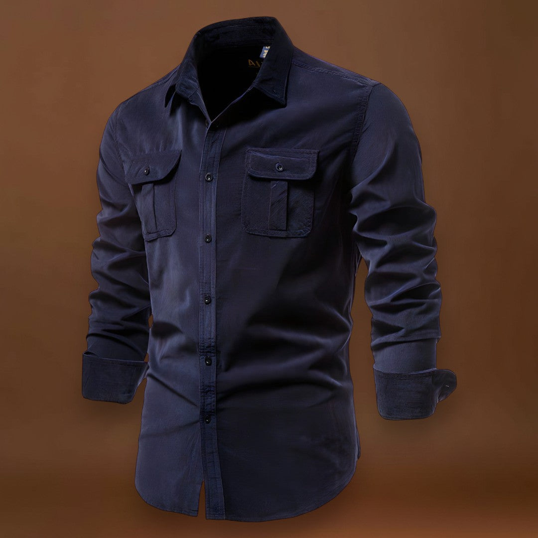 Damás - Poliészter keverék, klasszikus gallérral és légies, puha tapintással